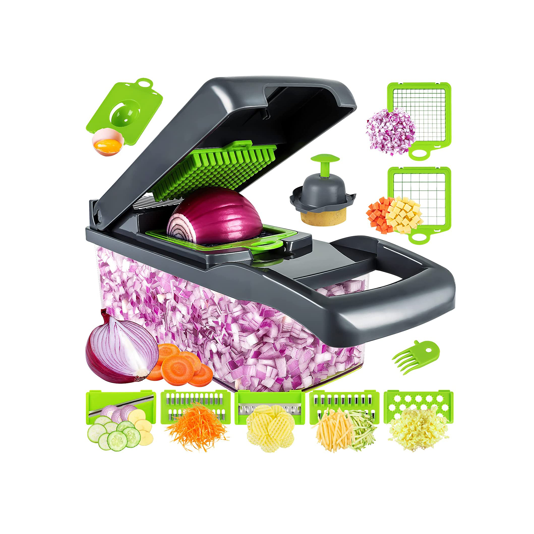 Лидер продаж, кухонные инструменты, мульти 12 в 1, ручной нож для фруктов, овощей, слайсер для лука, овощей, измельчитель для овощей
