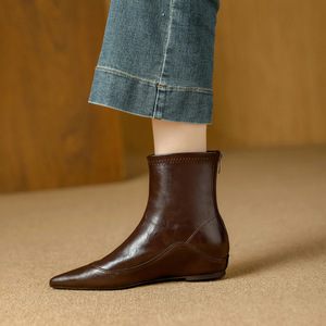 Zapatos Oxford de Cuero Genuino para Hombre, Estilo Italiano de Alta Gama, Hechos a Mano, para Boda, con Cierre Deslizante, Bordado Ligero Otoñal, Puntera de Acero - Product Image 6