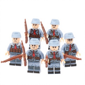 Set di Costruzioni con Blocchi di Piccole Dimensioni della Seconda Guerra <span class=keywords><strong>Mondiale</strong></span>, Modelli di Soldati Americani, Tedeschi e Sovietici in Plastica ABS, Gioco di Costruzione - Product Image 1