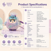 Sac à bandoulière en peluche AI MOMO Monster avec masque à cornes métalliques, yeux LED à ambiance lumineuse, et fonction de clonage vocal ChatGPT pour la mémoire (plus de 50 langues)