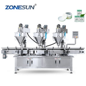 ZONESUN ZS-FM4A automatische drei Köpfe Servomotor vertikale Schnecke Gewürz Soda Milchpulver Füll maschine für Flaschen Gläser - Product Image 1