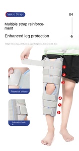 Immobiliatore per <span class=keywords><strong>Ginocchio</strong></span> Professionale a Tre Pannelli per Adulti, Spesso e Traspirante in Poliestere e Cotone, per Fratture e Distorsioni - Product Image 2