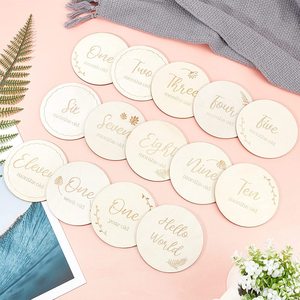 Tarjetas conmemorativas de crecimiento para bebés de madera, álbumes conmemorativos mensuales, accesorios para fotos de recién nacidos y de la celebración del primer mes. - Product Image 1