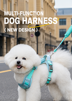 Harnais réfléchissant pour chien avec pochette de rangement, gilet-sac à dos réglable anti-traction en tissu Oxford pour chiens de taille moyenne à grande