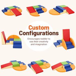 مجموعة لعب داخلية للتسلق والزحف من 6 قطع، ألعاب تسلق للأطفال الصغار من الجلد الصناعي الناعم، مكعبات تسلق إسفنجية للأطفال - Product Image 5
