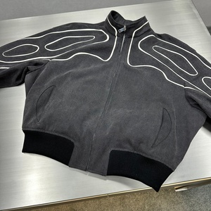 Fabricants OEM, veste en toile pour homme sur mesure, lavée, impression sérigraphique, fermeture éclair, style streetwear - Product Image 6