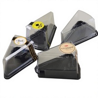 Boîte à gâteau triangulaire pour mousse, emballage transparent en PET de 6 et 8 pouces, à coins coupés, pour pâtisserie occidentale
