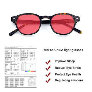แว่นตาสำหรับนอนหลับสีแดงแบบยูนิเซ็<span class=keywords><strong>ก</strong></span>ซ์ <span class=keywords><strong>ก</strong></span>รอบอะซิเตทคริสตัลทรง<span class=keywords><strong>ก</strong></span>ลม วินเทจ <span class=keywords><strong>ป</strong></span>้อง<span class=keywords><strong>ก</strong></span>ันแสงสีฟ้า ลดอา<span class=keywords><strong>ก</strong></span>ารนอนไม่หลับ สำหรับผู้ชายและผู้หญิง - Product Image 3
