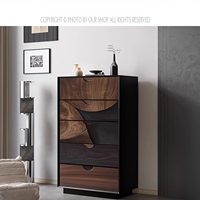 Cassettiera in Legno Massello Stile Wabi-sabi, Credenza Moderna, Mobile Decorativo per Soggiorno, Armadio Contenitore per Camera da Letto e Ingresso, Arredamento Casa