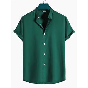 Chemises à manches courtes boutonnées personnalisées pour hommes, style décontracté d'été, t-shirts légers à boutons - Product Image 4