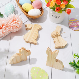 Bloques de madera de conejo de Pascua para pintar, decoración del hogar, uso en interiores - Product Image 1