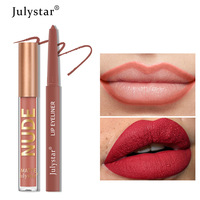 Vente en gros de brillant à lèvres repulpant coffret cadeau de maquillage pour femmes cosmétiques ensemble de crayon à lèvres et de brillant à lèvres livraison directe