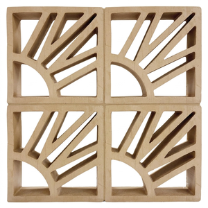 Blocs de terre cuite ajourés à motif soleil couchant, briques géométriques creuses en argile pour mur d'accent extérieur et patio - Product Image 4