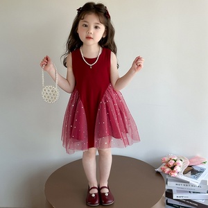 Abito Morbido in Tulle Rosso Scintillante Lavorato all'<span class=keywords><strong>Uncinetto</strong></span> per Bambine, Collezione Estate 2026, Elegante Vestito da Principessa alla Moda per Bambine Piccole - Product Image 6