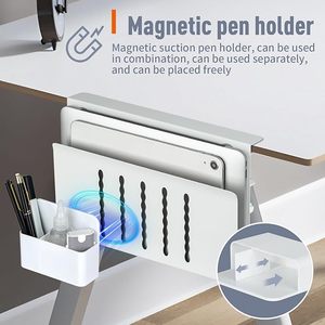 <span class=keywords><strong>Support</strong></span> de rangement en métal pour <span class=keywords><strong>clavier</strong></span> de tablette Mini PC pour ordinateur portable, pas de pince de perçage sur l'organisateur de bureau suspendu à la maison - Product Image 5