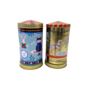 Boîte à musique cylindrique personnalisée en gros, emballage créatif en métal pour biscuits et bonbons de mariage (<span class=keywords><strong>Idée</strong></span> <span class=keywords><strong>cadeau</strong></span> de Noël) - Product Image 2