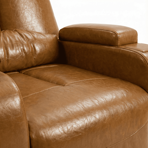 Nuevo sillón reclinable funcional Atunus, sofá individual inteligente para sala de estar, sillón reclinable eléctrico de cuero marrón. - Product Image 5