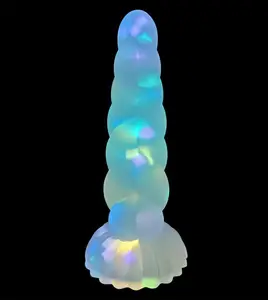 Оптовая продажа, индивидуальная игрушка SML Twist Dark, светящийся большой, жидкий силиконовый конус, анальная игрушка для женщин
