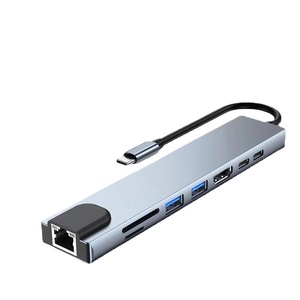 8 में 1 टाइप-सी हब rj45 <span class=keywords><strong>lan</strong></span> USB-C HdTV sd/tf यूएसबी 3.0 पीडी डॉकिंग स्टेशन - Product Image 1