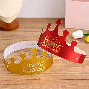 Children Adults Gold Silver Paper Folding Tiara Crown Birthday Party Hat Crown Cap Gift Headwear Kids Party Paper Crowns