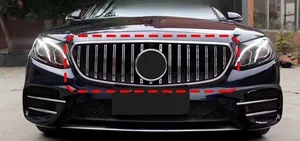 Grille avant StarNav pour Mercedes Benz Classe E W213 E200 E250 E300 E43 2016 2017-2020, style grille de rechange supérieure pour capot, maille de grille de course - Product Image 4