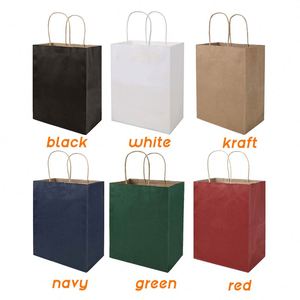 Sac en papier kraft avec poignée torsadée, logo blanc imprimé, pour emballage alimentaire à emporter, pour promotions - Product Image 5