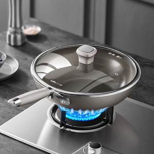 Little Bear Titanium Ceramic Nonstick Frying <b>Pan</b> 30Cm 32Cm With Lid For Induction Cooktop Home Use - Product Image 1