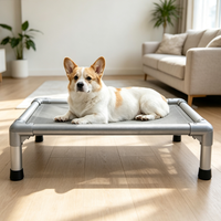 Lit surélevé pour chien en aluminium de haute qualité, lit pour animaux de compagnie surélevé, lit de refroidissement, motif solide, emballage en carton
