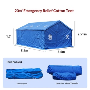 <span class=keywords><strong>Tente</strong></span> de secours civile imperméable pour l'extérieur, <span class=keywords><strong>tente</strong></span> de secours <span class=keywords><strong>d</strong></span>'urgence, tissu Oxford bleu, double couche, quatre saisons - Product Image 3