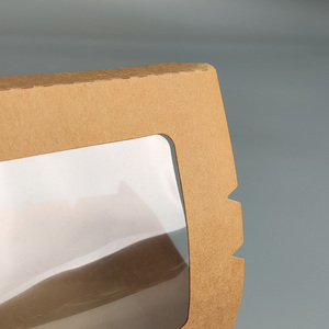 Dùng một lần kraft giấy ăn trưa không thấm nước Hộp lấy đi hộp <span class=keywords><strong>container</strong></span> với cửa sổ nhựa trong suốt - Product Image 5