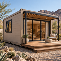 Nouvelle maison conteneur modulaire de luxe 2026 de 40 pieds, 1 chambre, entièrement meublée, en acier haute intensité, pour restaurant portable