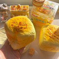 Moozy Muki Pupu Milk Toast Squishy Toy Soft Slow Rising Bread Squeeze Stress Blind Box Relief Fidget Toy for Gift Collection