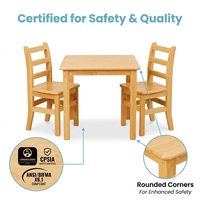 Ensemble Mobilier Table et Chaises Carrées en Bois Massif pour Enfants, Idéal Crèche, Maternelle, Montessori, Reggio et Garderie