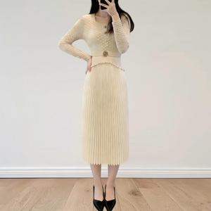 Vestido Midi Plisado Elegante <span class=keywords><strong>de</strong></span> Alta Calidad <span class=keywords><strong>para</strong></span> Mujer, Color Sólido, Primavera Verano, <span class=keywords><strong>Vestidos</strong></span> Casuales Modestos <span class=keywords><strong>para</strong></span> Iglesia, Talla Única - Product Image 1