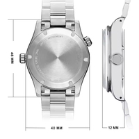 Montre automatique Miyota 9075 GMT à double fuseau horaire, montre de luxe pour homme, mécanique, verre saphir, acier inoxydable, logo personnalisé