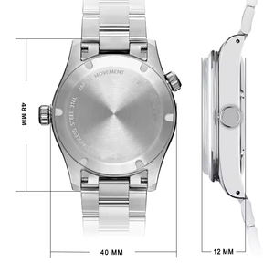 Montre automatique Miyota 9075 GMT à double fuseau horaire, montre de luxe pour homme, mécanique, verre saphir, acier inoxydable, logo personnalisé - Product Image 3
