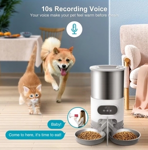 Distributeur automatique de nourriture pour animaux de compagnie avec double bol en acier inoxydable et plastique de 4,5 L, avec contrôle par application pour les petits animaux de tous âges - Product Image 6