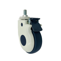 Roue pivotante médicale silencieuse en TPR, blanche, 2 pouces, roulement en nylon/PU de qualité médicale, haute capacité de charge pour lit de patient et usage en cuisine