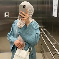 Abaya Fermée en Lin Personnalisée de Haute Qualité pour l'Aïd, Robe Islamique Nouvelle Mode, Abaya de Dubaï pour Femme Musulmane