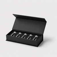 Boîte cadeau rigide en forme de livre pour 5 flacons de peptides, boîte d'emballage pour flacons de poudre lyophilisée cosmétique avec insert en mousse EVA pré-découpée