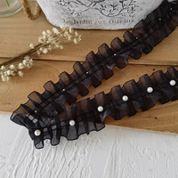 ZSY 4cm Organza plissé ruban Rosette dentelle garniture décorative feuille de Lotus ondulé fleur dentelle pour bricolage gâteau boîte commande Minimum 5 Yards