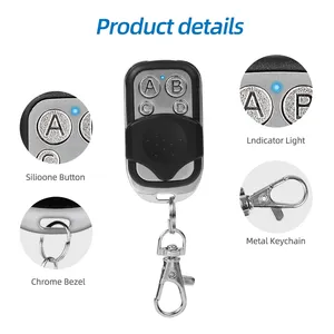 Metal Push Button <b>Remote</b> <b>Control</b> Transmitter ABCD / Lock Unlock 4Button 433MHz Universal 4 Buttons Garage Door Opener <b>Remote</b> - Product Image 3