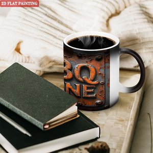 Taza de Café Esencial para el Despertar Matutino, Negra Esmerilada, 11 oz, Cerámica, Cambia de Color con el Calor, Taza Mágica - Product Image 3
