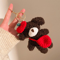 Pendentif créatif en peluche petit ours mignon, breloque de sac, accessoire porte-clés