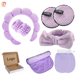 Coffret cadeau de soins de beauté, tampons démaquillants en <span class=keywords><strong>microfibre</strong></span>, éponge nettoyante pour le visage lavable, ensemble de bandeaux avec logo personnalisé - Product Image 3
