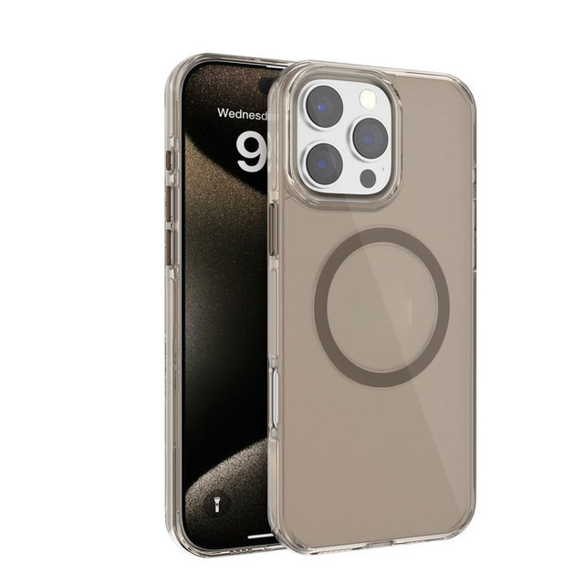 2024 New Anti-Yellow Magnetic Pure PC Phone Cover for iPhone 16 Pro Max PC Phone Case With Magnet Metal Button for iPhone 16 Pro