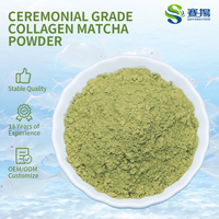 SAIYANG OEM Poudre de Collagène et de Peptides de Matcha, Complément Alimentaire, Poudre de Thé Vert Matcha Cérémonial avec Poudre de Collagène et de Peptides