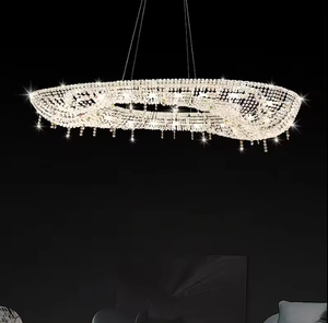 Zèle éclairage appel d'offres projet personnalisé pendentif lumière Villa décoration Chrome cristal lustre lumière - Product Image 2