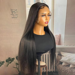 Perruque en gros pré-épilée et pré-décolorée, perruque transparente 360 Lace Front, fournisseur de perruques 13x4 HD Lace sans colle, longue et droite comme un bâton - Product Image 1
