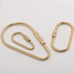 Moschettone a vite ovale a goccia in ottone all'ingrosso a forma di <span class=keywords><strong>D</strong></span> per accessori borse, portachiavi e ganci staccabili per chiavi dell'auto - Product Image 3